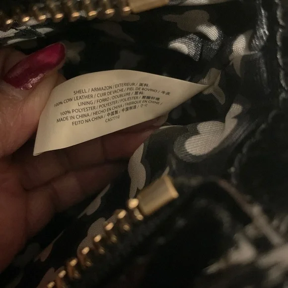 Kate Spade Hancock Park Angelina Crossbody Bag Black Shiny Leather - Picture 11 of 16